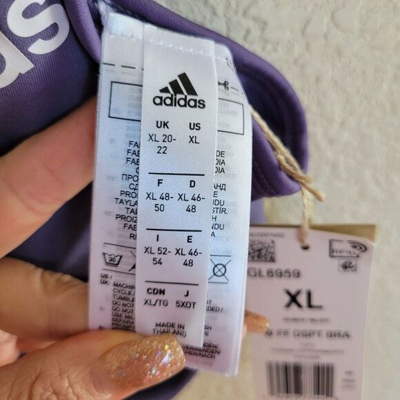 Adidas Womens Plus-Size Sports Bra Cross Back XL Purple - Picture 6 of 7